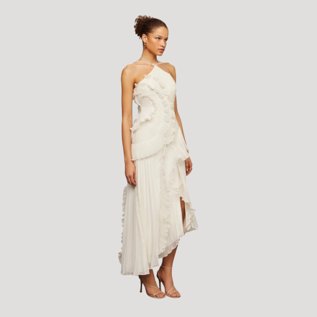 Geplooide Asymmetrische Jurk | Navando 