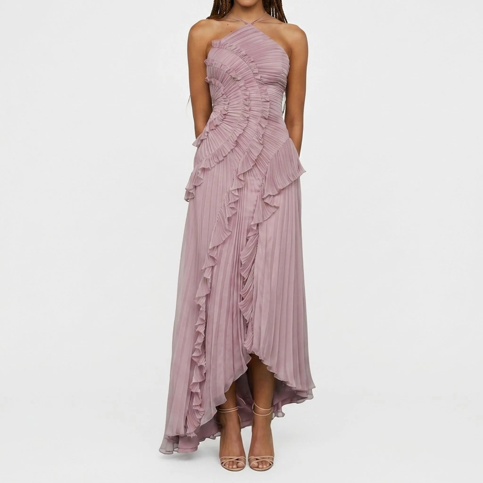 Geplooide Asymmetrische Jurk | Navando 