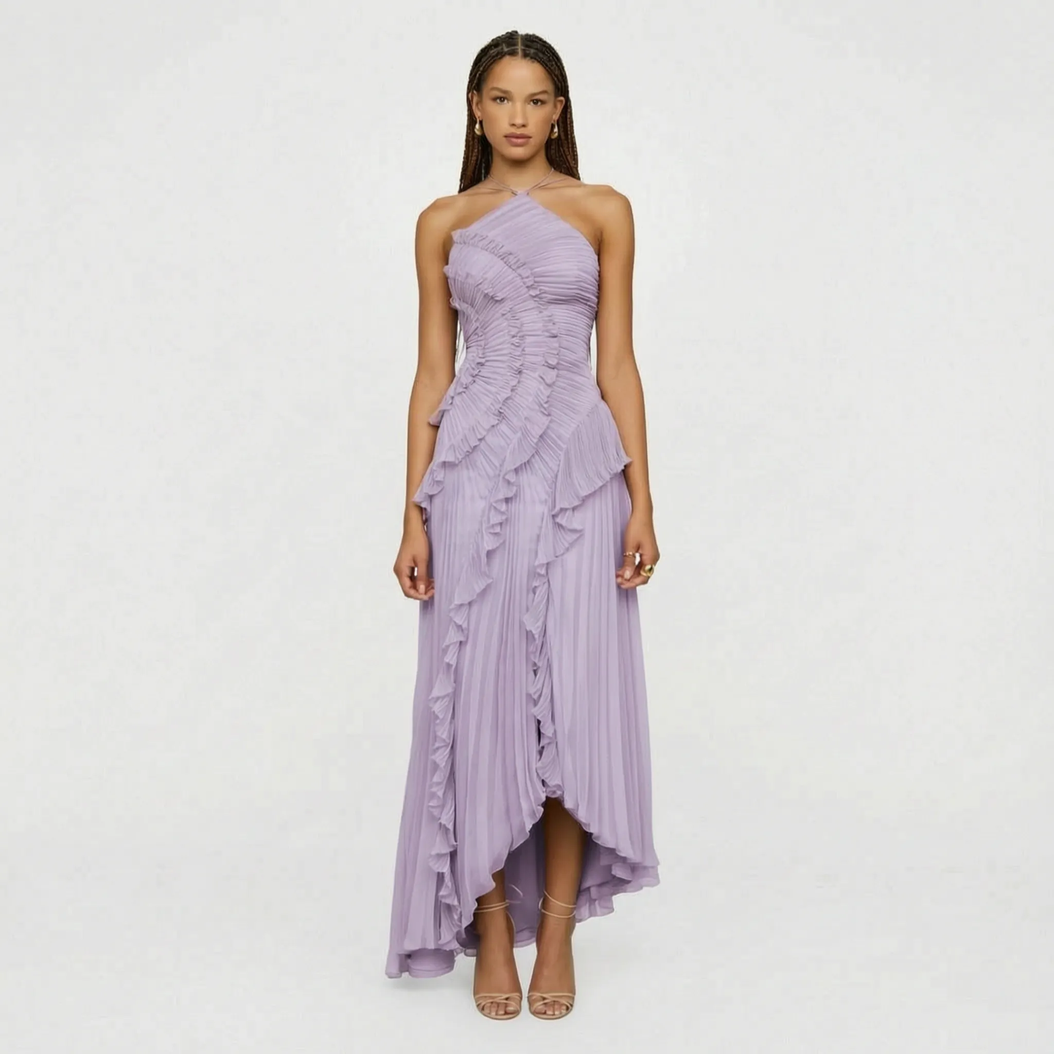 Geplooide Asymmetrische Jurk | Navando 