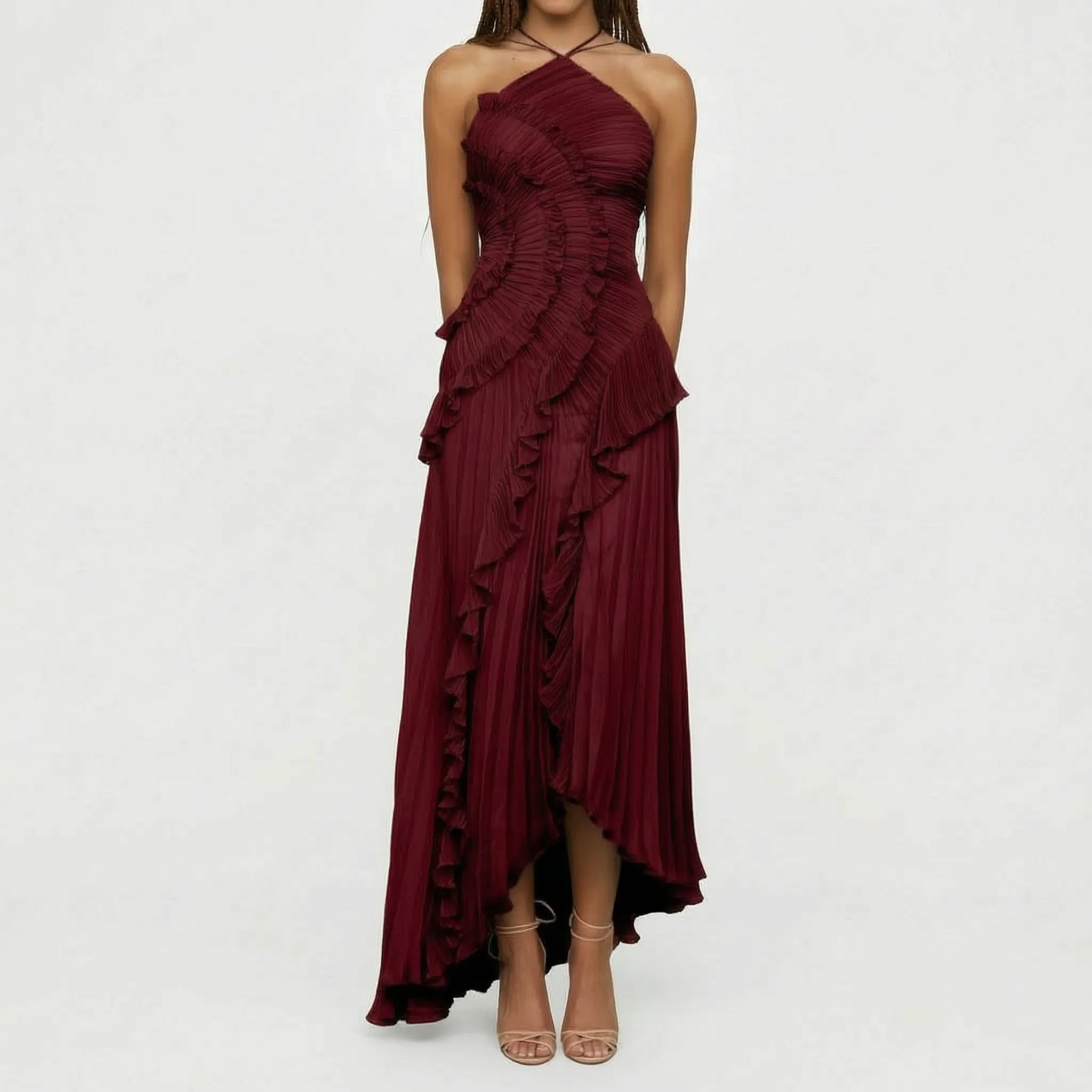 Geplooide Asymmetrische Jurk | Navando 