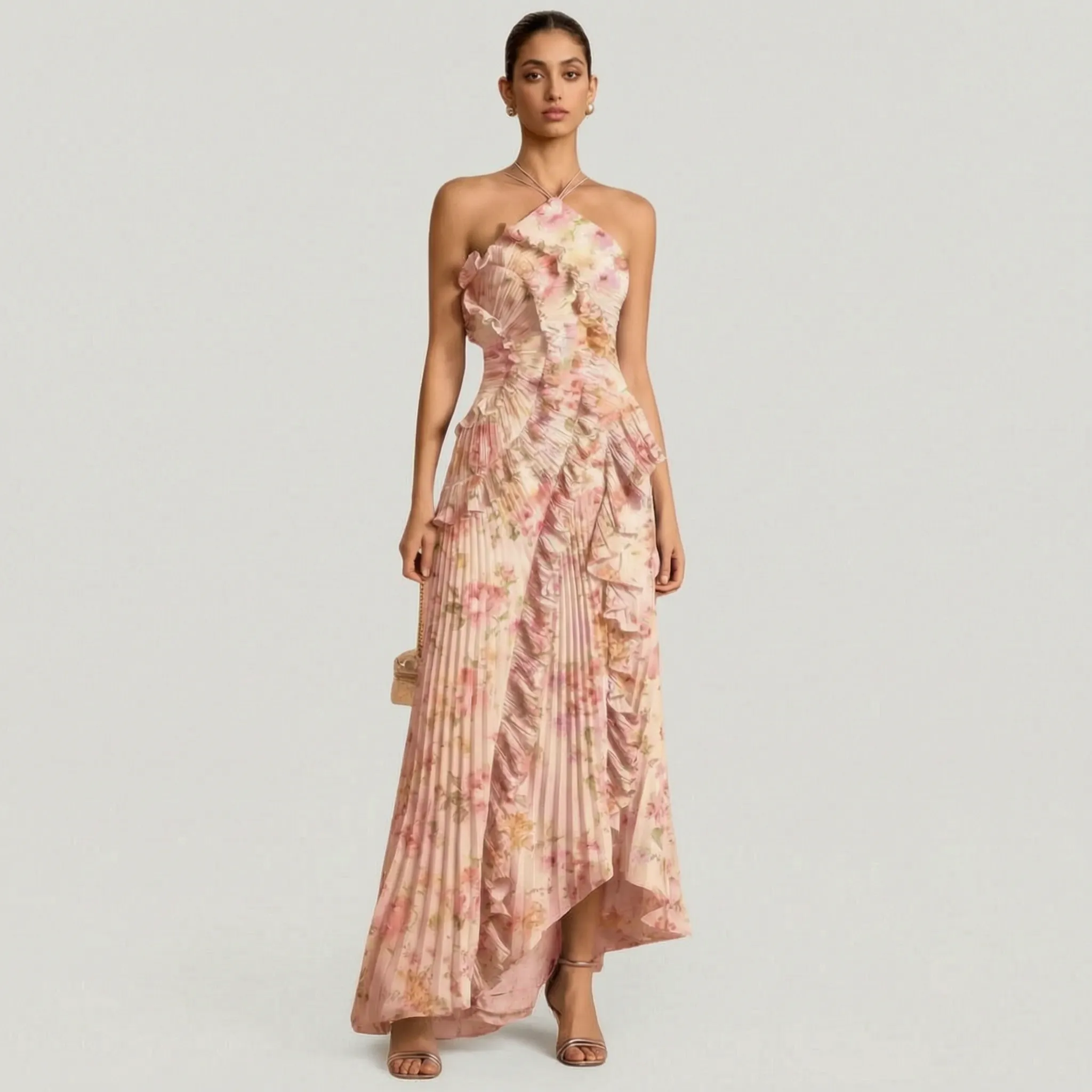 Geplooide Asymmetrische Jurk | Navando 