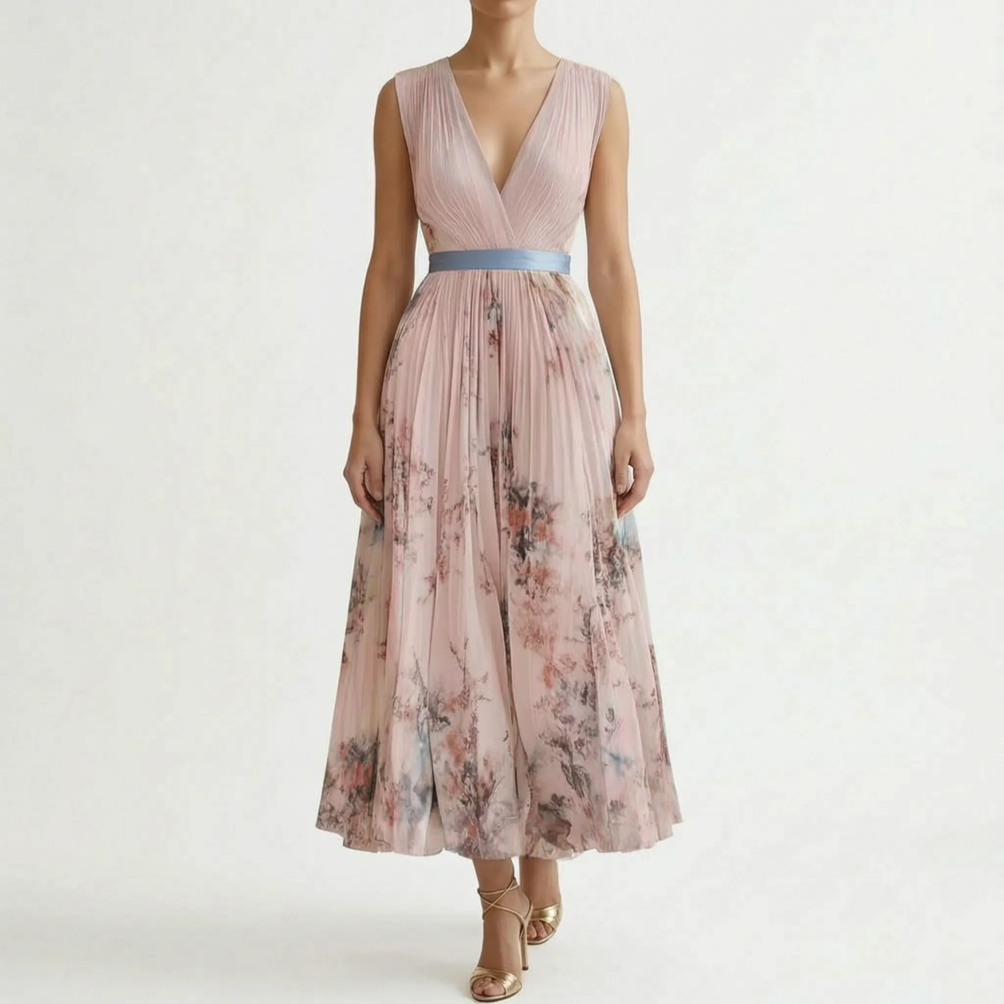 Geplooide Maxi-Jurk | Navando 