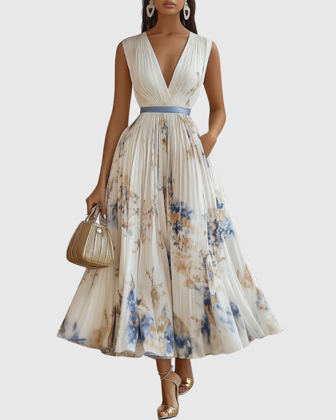 Geplooide Maxi-Jurk | Navando 