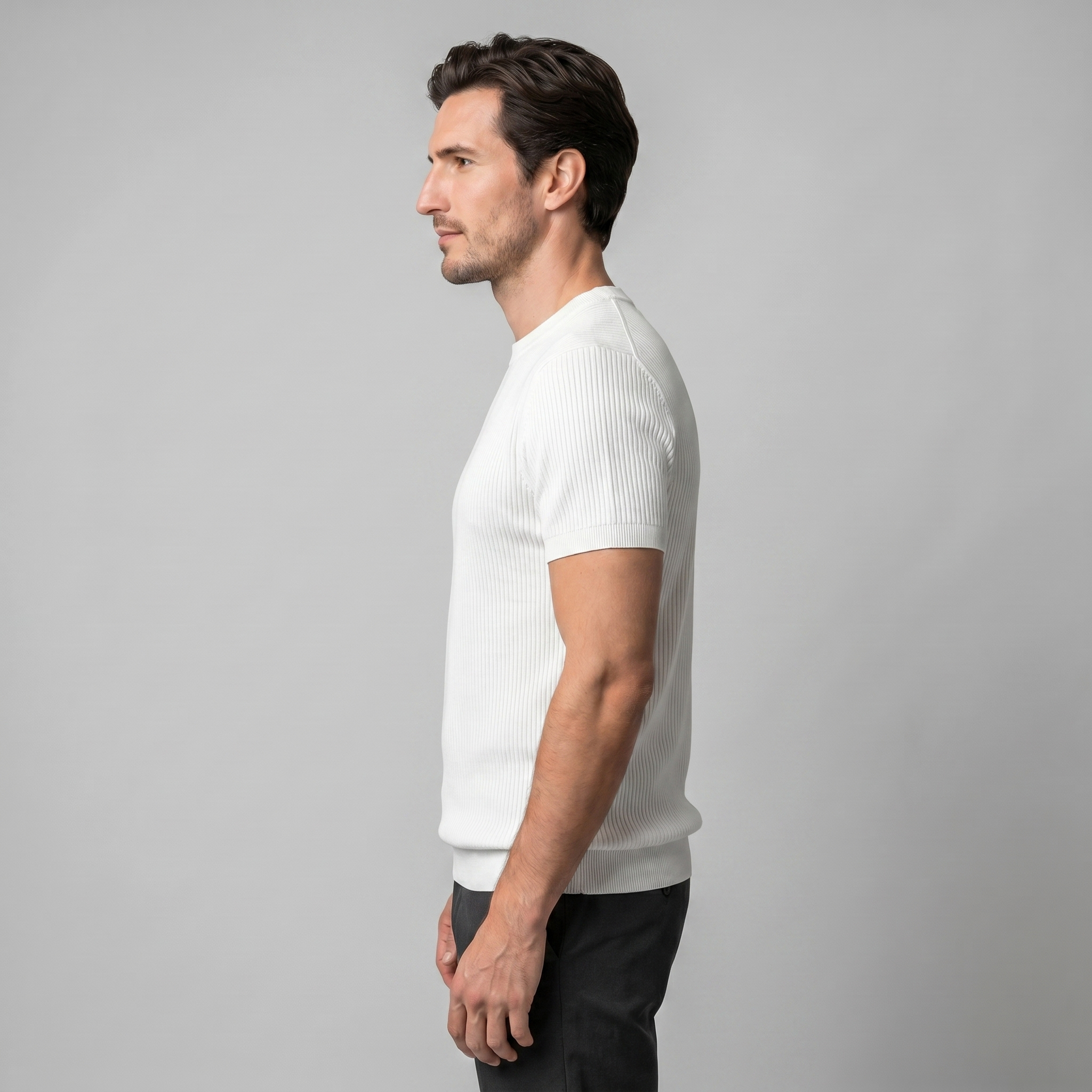 Gestructureerd Gebreid T-Shirt | Navando