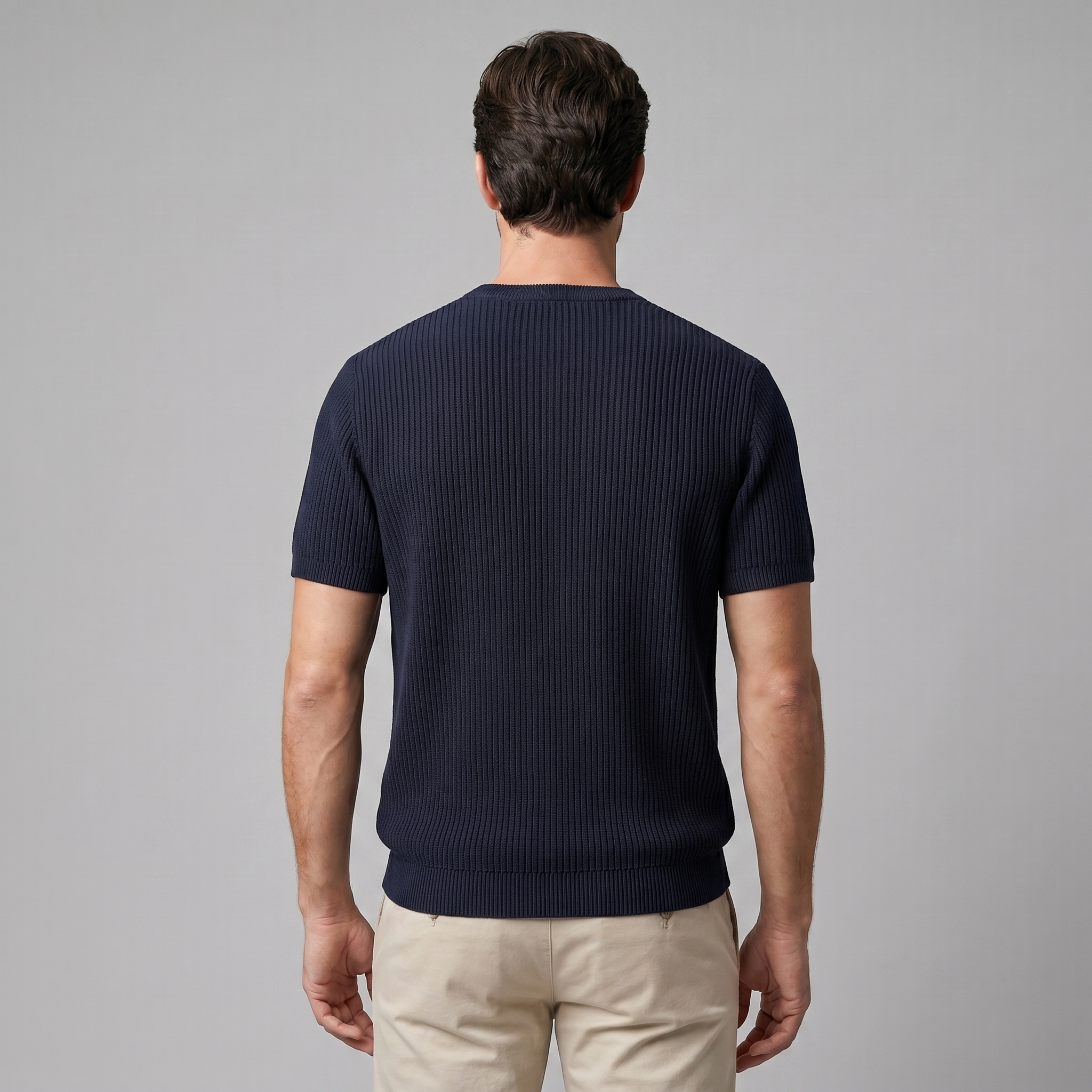 Gestructureerd Gebreid T-Shirt | Navando