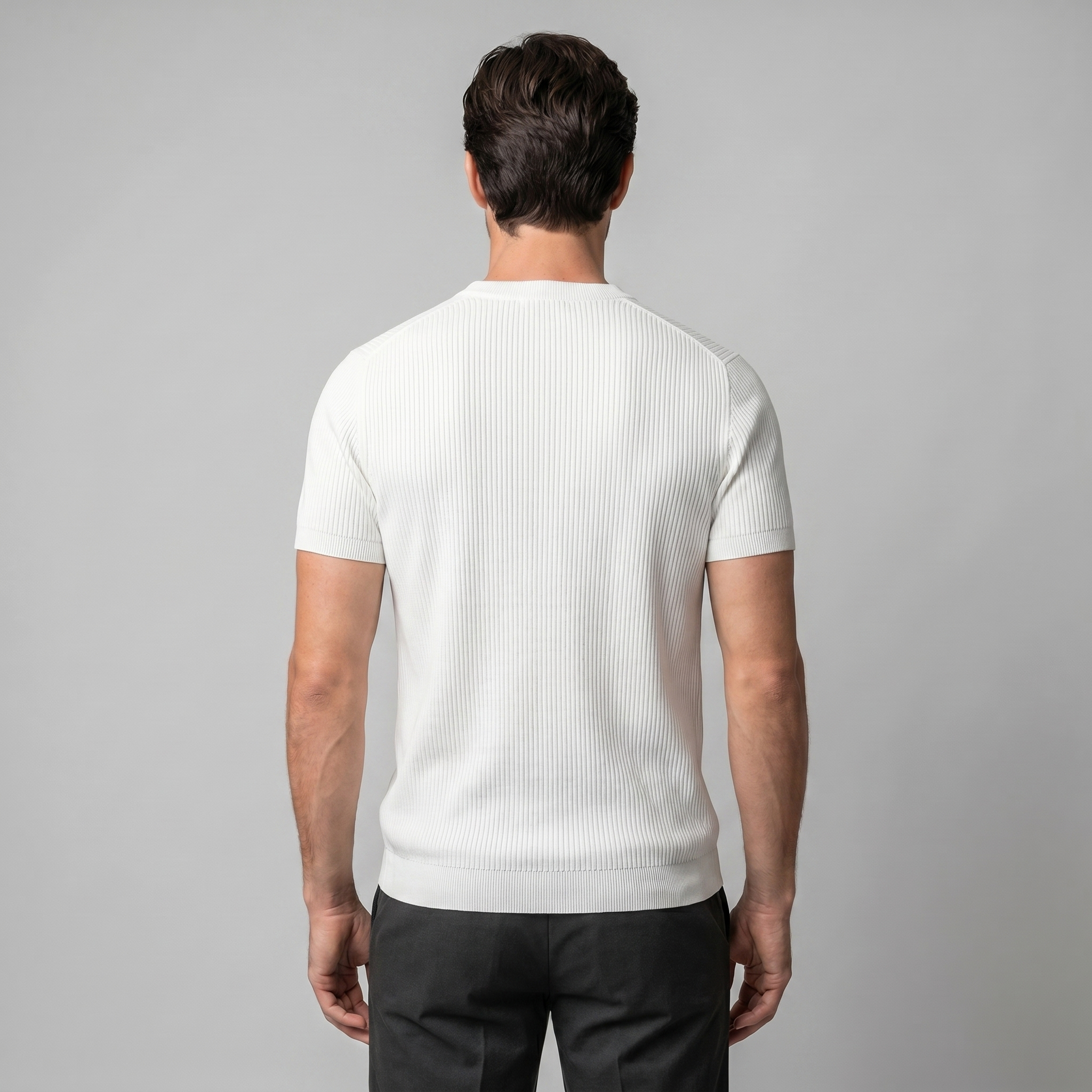 Gestructureerd Gebreid T-Shirt | Navando