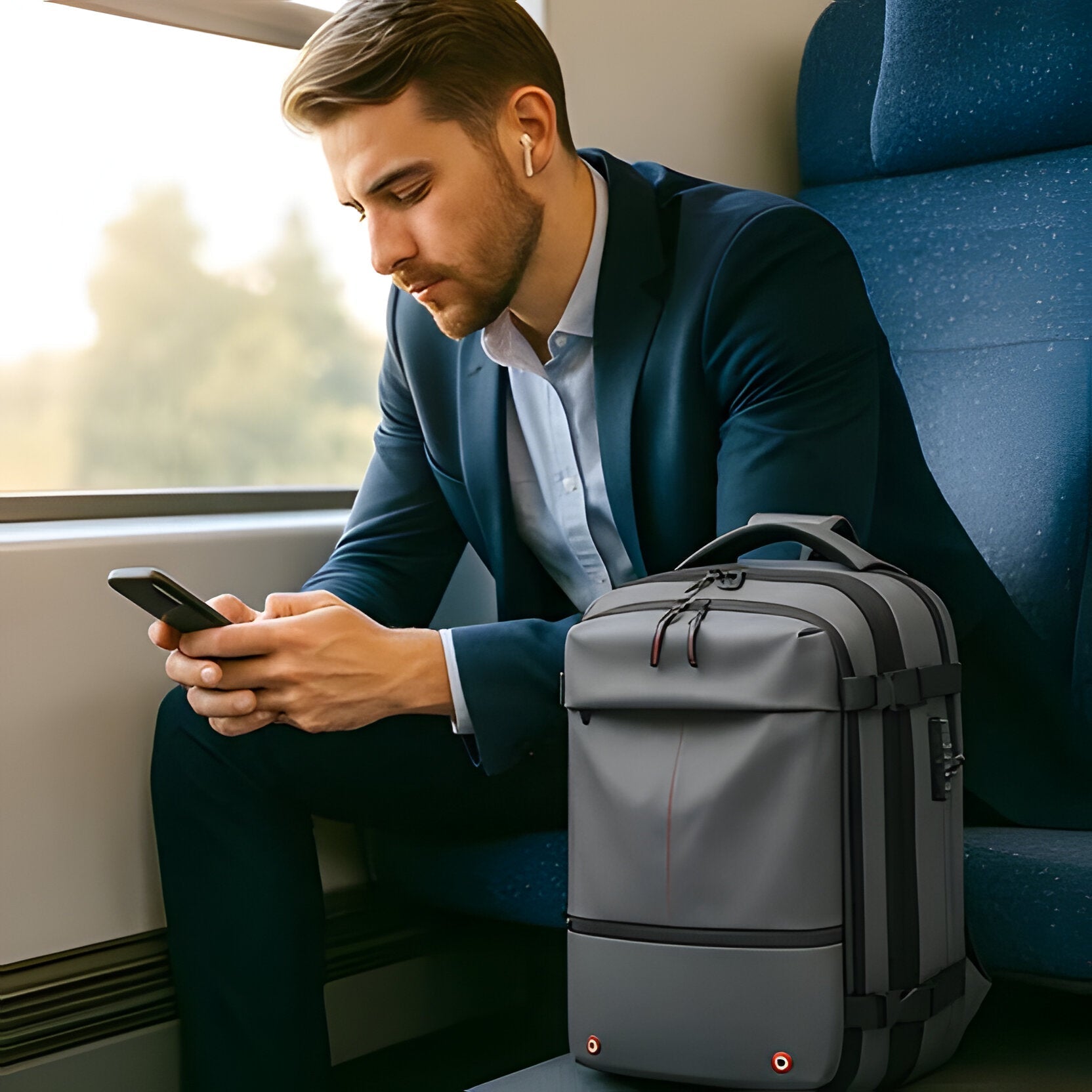 Gestructureerde Vacuum Rugzak Voor Handbagage | Navando