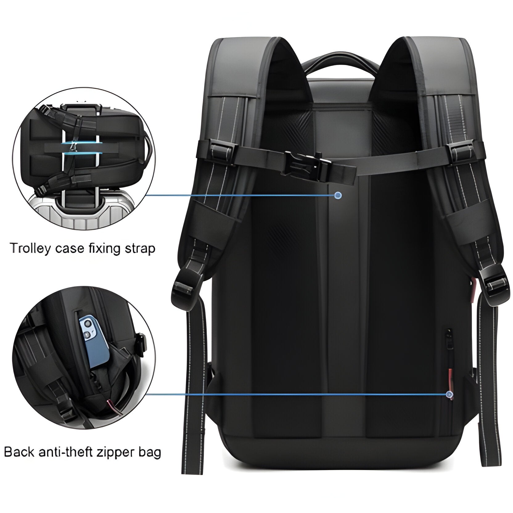 Gestructureerde Vacuum Rugzak Voor Handbagage | Navando