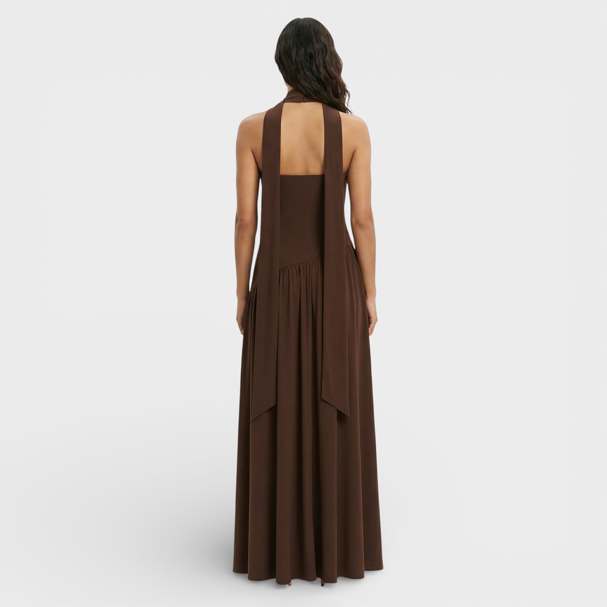 Glamour | Lange Strapless Jurk Met Hoge Split 5