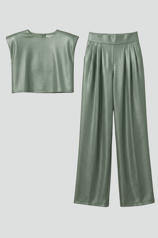 Glanzende Tweedelige Set Voor Dames | Navando 