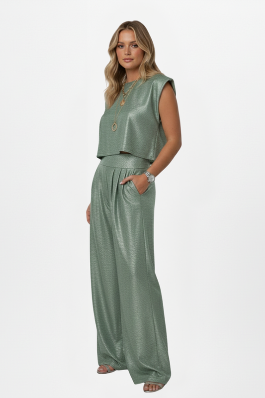 Glanzende Tweedelige Set Voor Dames | Navando 