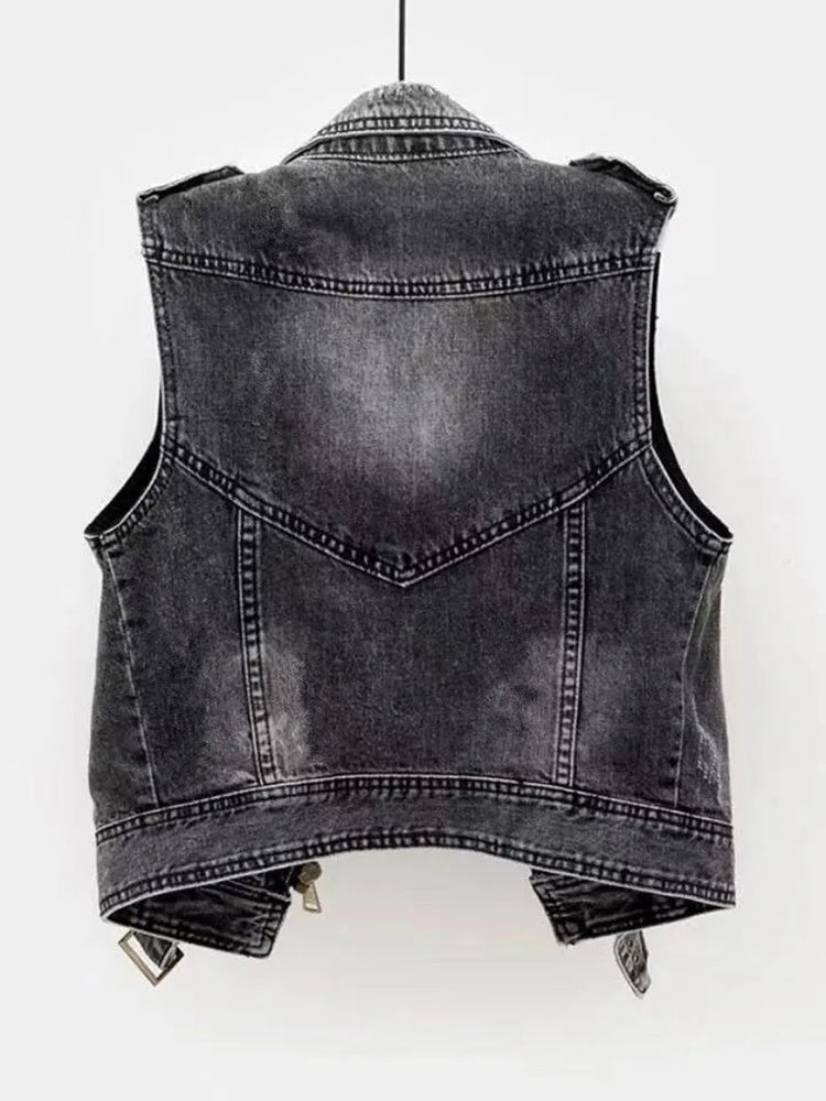 Didi - Denim Spijker Bodywarmer Dames