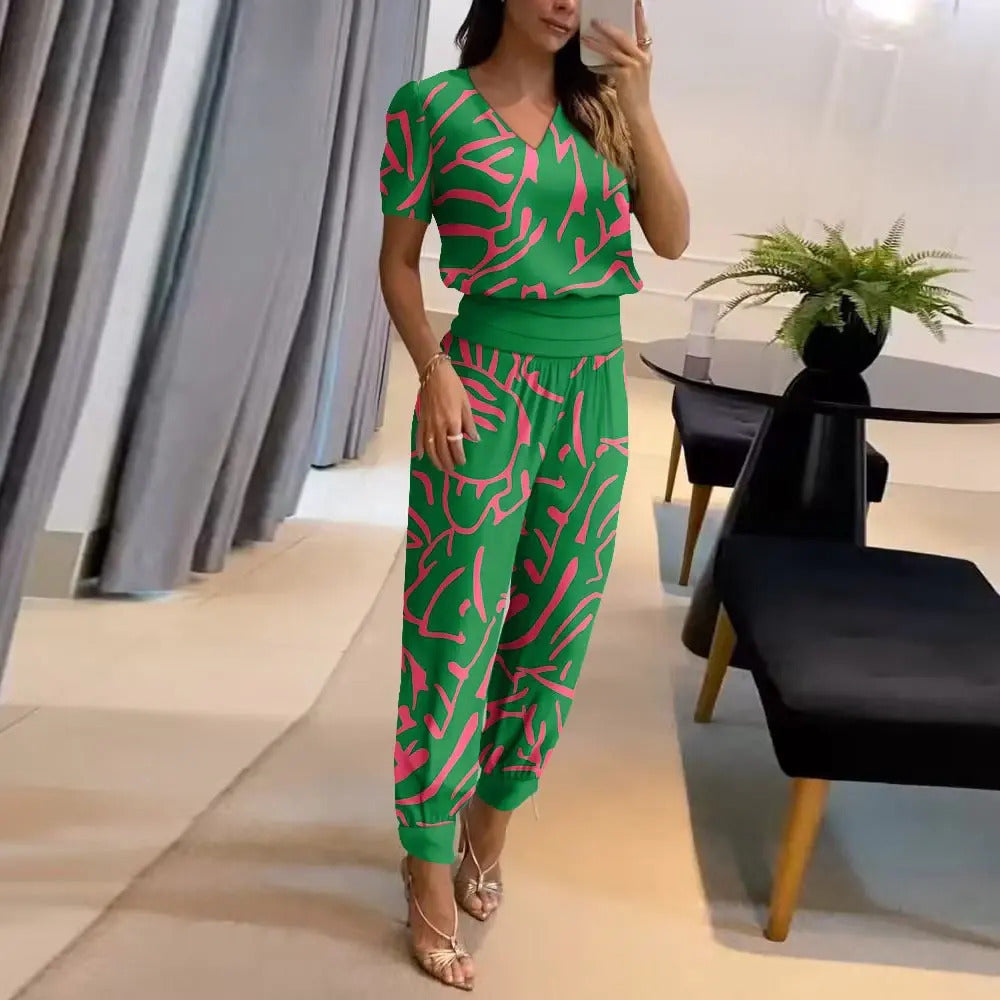 Luciana - Stijlvolle bedrukte chique jumpsuit