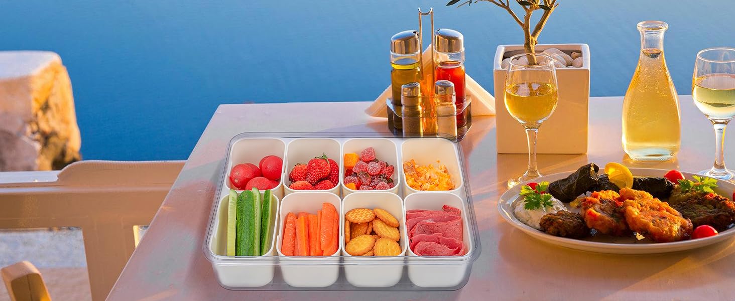 Grote Verdeelde Tapas Serveerschaal Met Deksel | Navando 