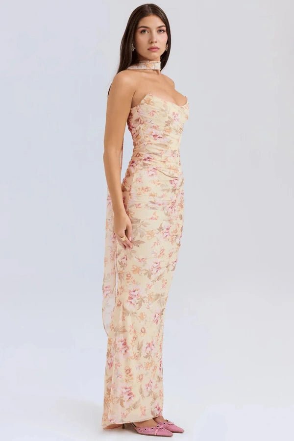Hailey | Strapless corset dress in mesh fabric 10