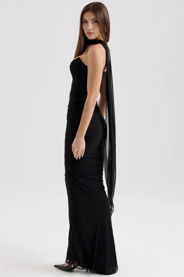 Hailey | Strapless corset dress in mesh fabric 3