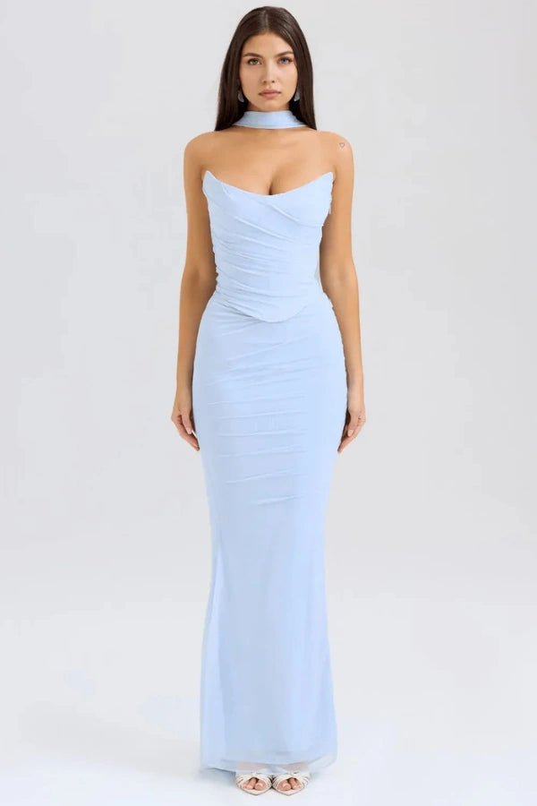 Hailey | Strapless corset dress in mesh fabric 4