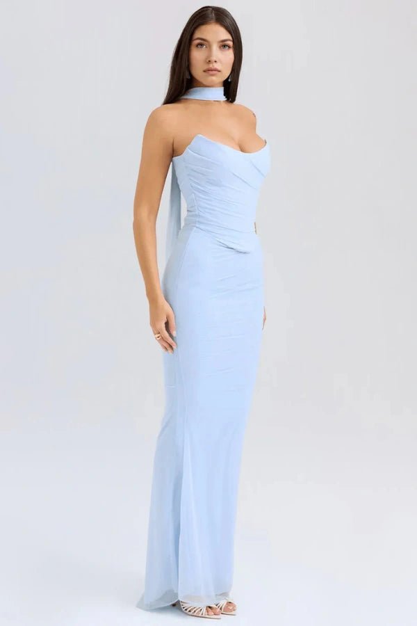 Hailey | Strapless corset dress in mesh fabric 5