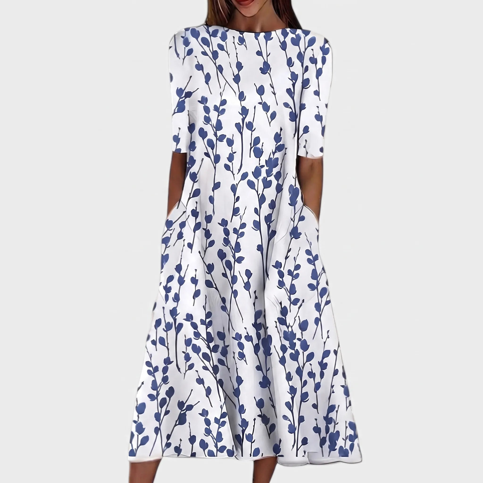 Halflange Jurk Met Bloemenprint | Navando 