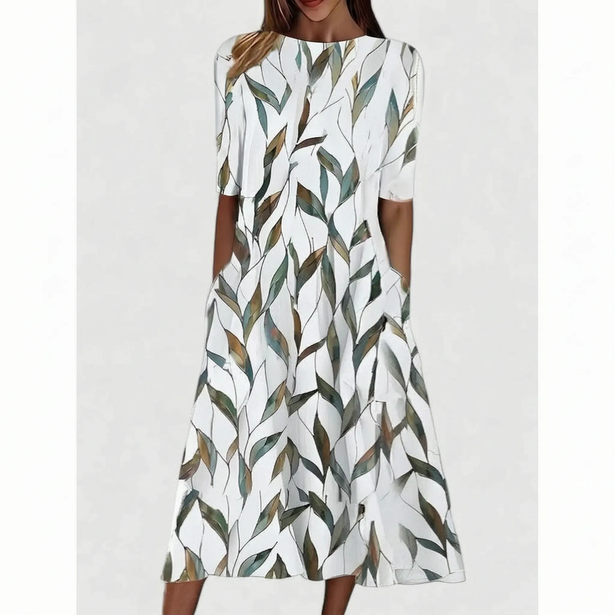 Halflange Jurk Met Bloemenprint | Navando 
