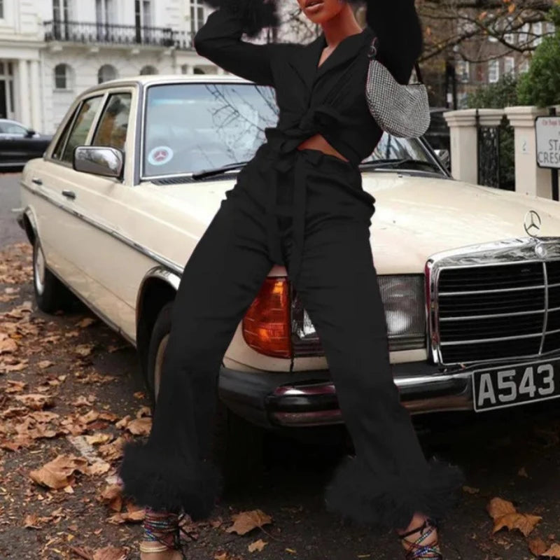 Hannah | Lichtgewicht tweedelige set met cropped top en wijde broek 2