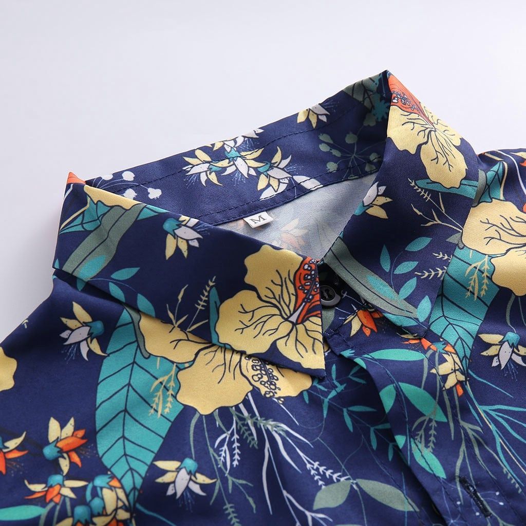 Hawaiiaans | Bloemenpatroon overhemd met lange mouwen 7