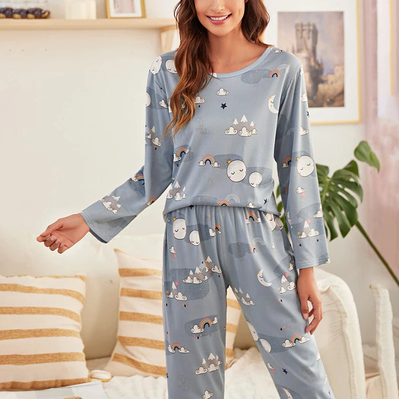 Homewear | Cartoonprint pyjama met korte mouwen 14