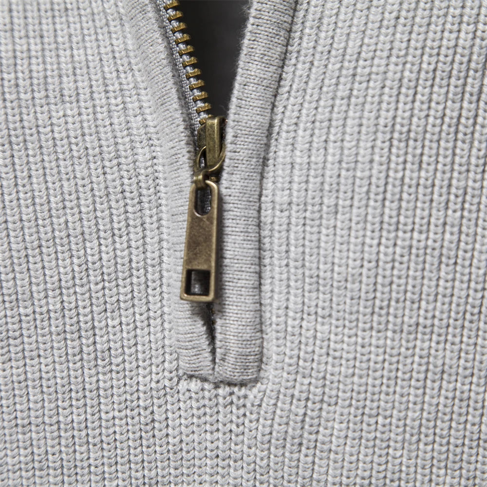 Hoog Col | Katoenen Cardigan Met Rits 3