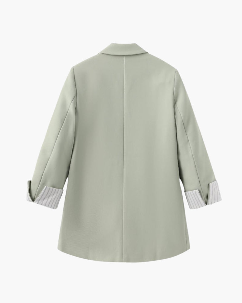 Oversized groene double-breasted blazer – lichtgewicht dameslaag