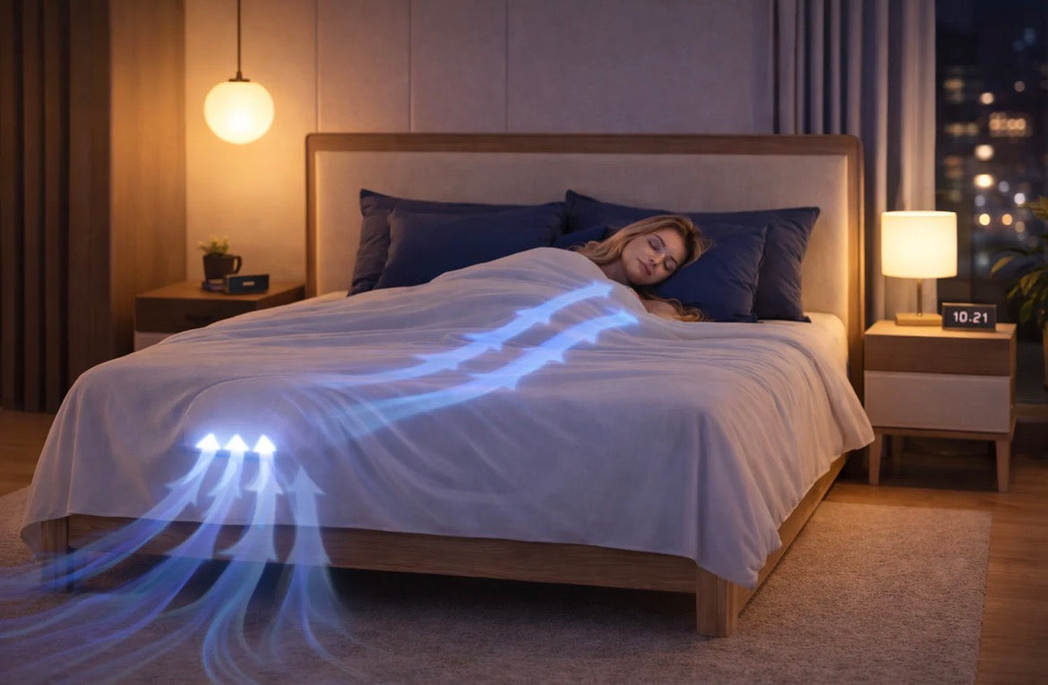 In Hoogte Verstelbare Witte Bedventilator | Navando 