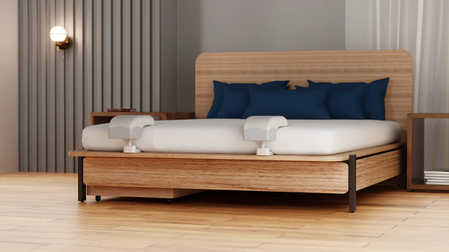 In Hoogte Verstelbare Witte Bedventilator | Navando 