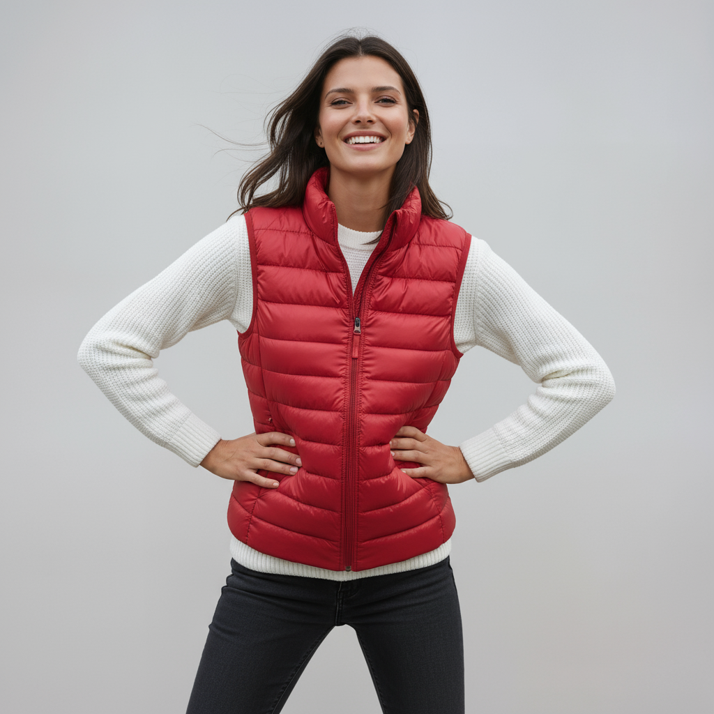 Bodywarmer_Dames_Gewatteerd_Hoge_Kraag_Warm_Rits_Victoria_Mae_Nederland_Belgie
