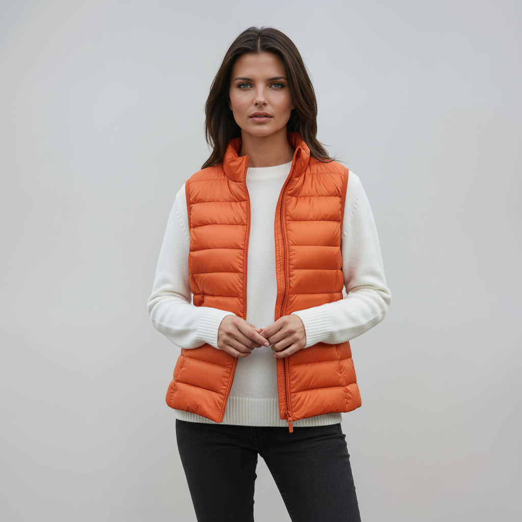 Bodywarmer_Dames_Gewatteerd_Hoge_Kraag_Warm_Rits_Victoria_Mae_Nederland_Belgie