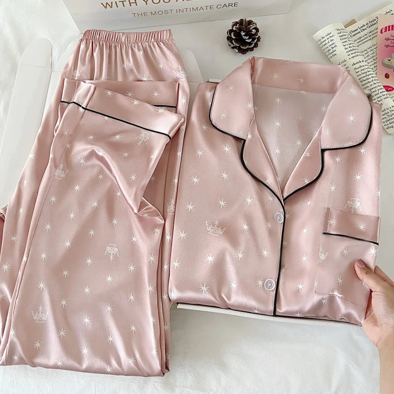 Japanse stijl | Sterrenprint ijszijde nachtkleding 2