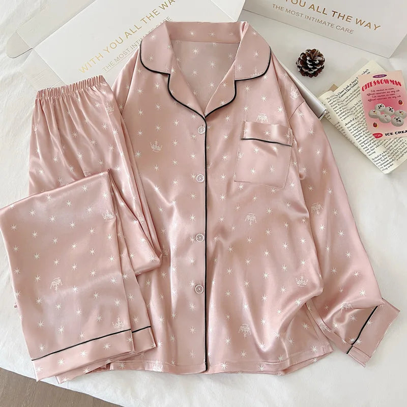 Japanse stijl | Sterrenprint ijszijde nachtkleding 3