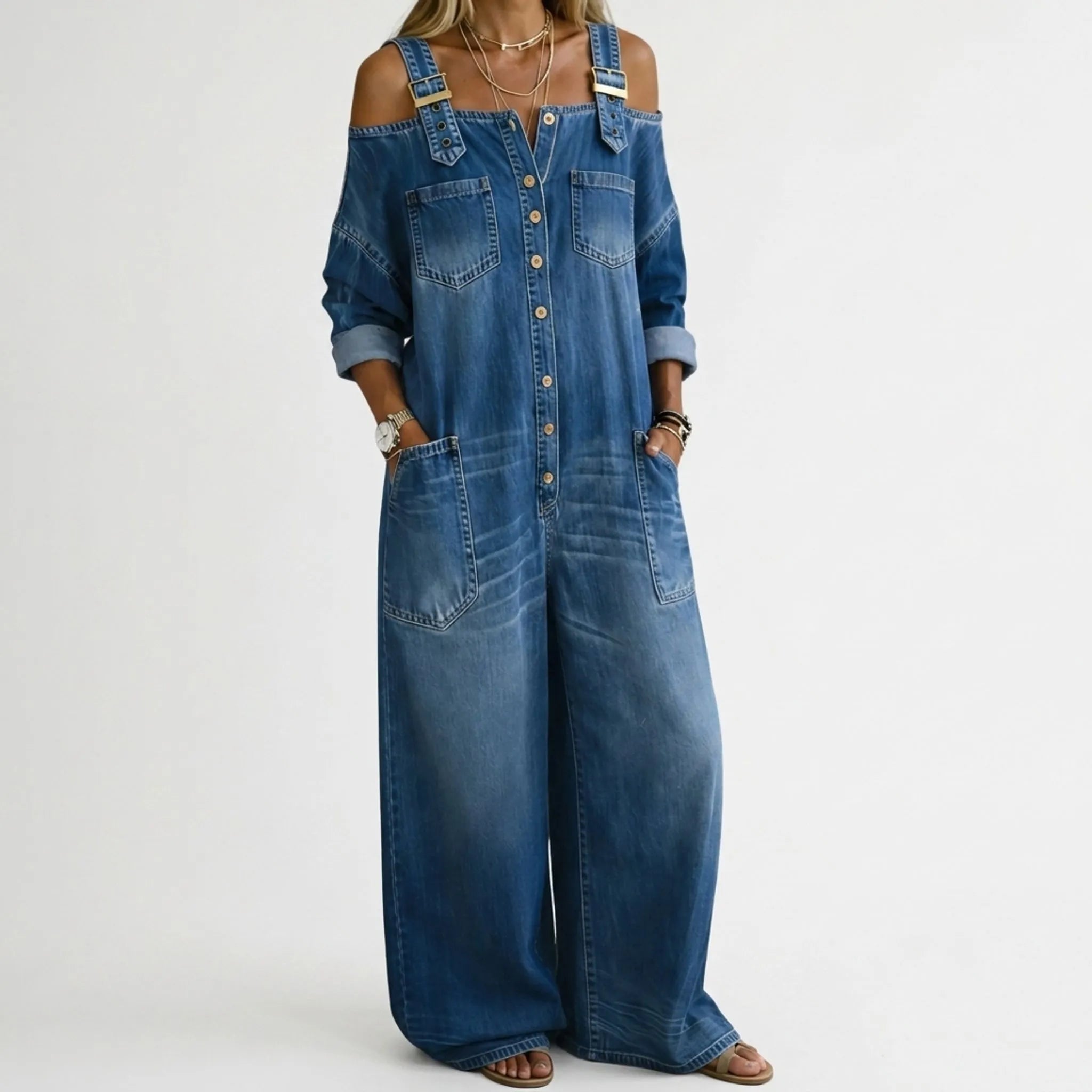 Jumpsuit Met Wijde Pijpen | Navando 