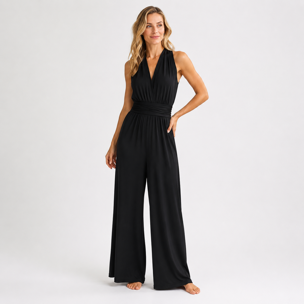 Jumpsuit Met Perfecte Pasvorm En Halterhals Zwart | Navando