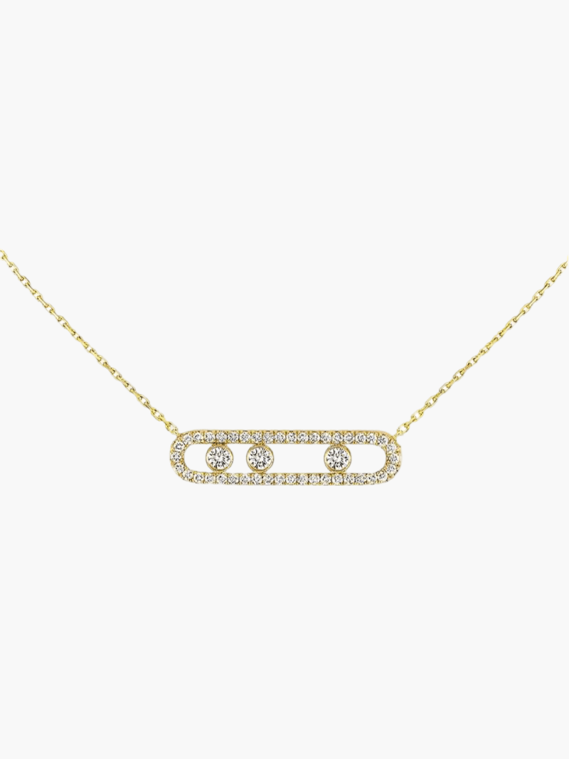 Ketting met bewegende diamanten - elegant, verfijnd en tijdloos 0