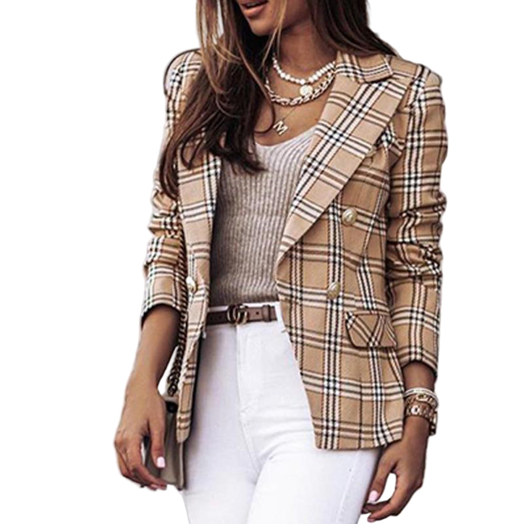 Stijlvolle en verfijnde blazer met ruitmotief voor dames - Formele en casual kleding