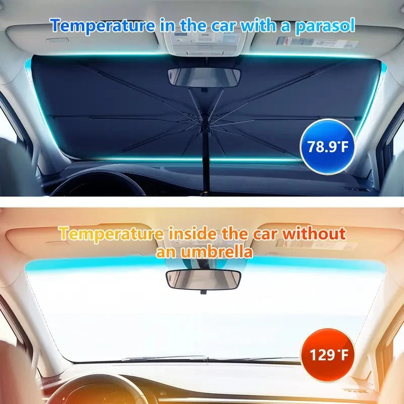 Klassiek Opvouwbaar Paraplu-Stijl Auto Zonnescherm | Navando 