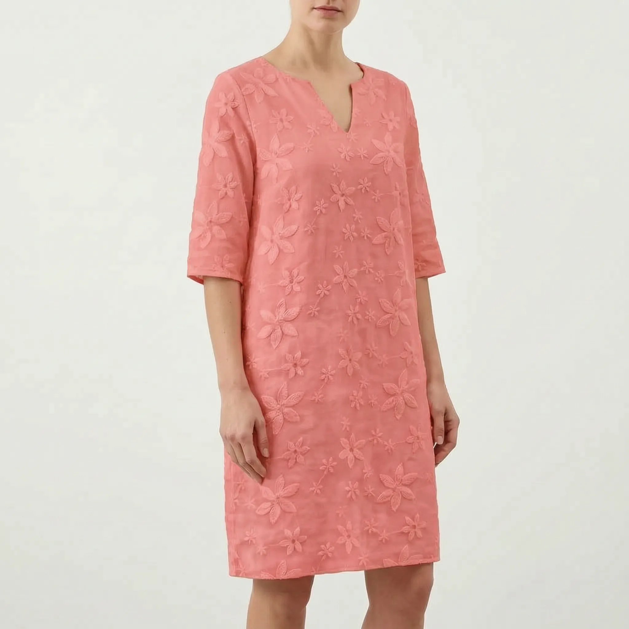 Knielange Jurk Met Bloemen | Navando 