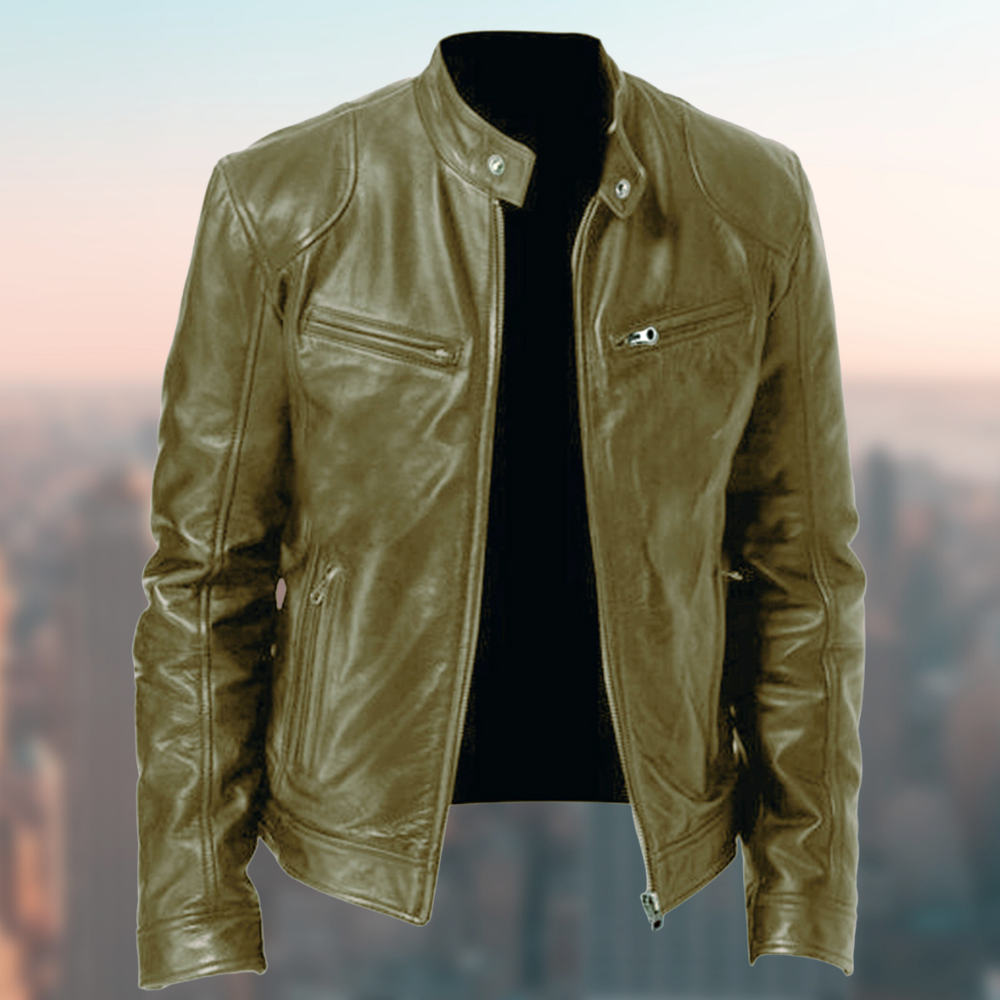 Veste en cuir haut de gamme et élégante pour hommes - design stylé et intemporel