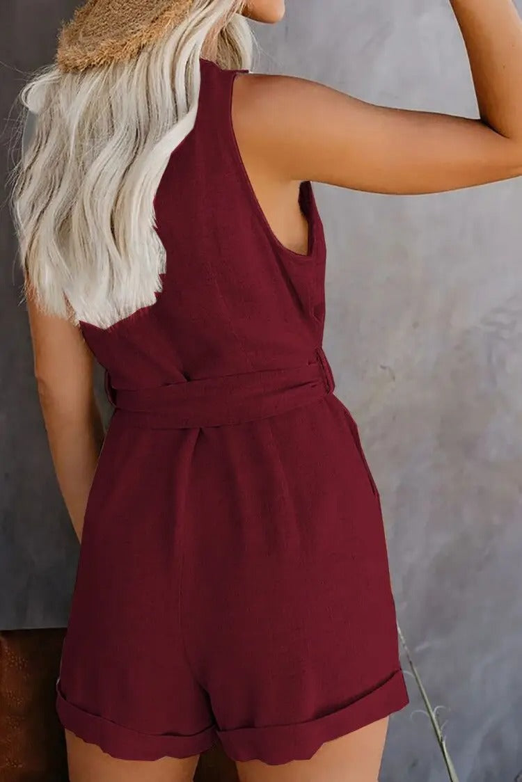 Korte Jumpsuit Met V-Hals | Navando 