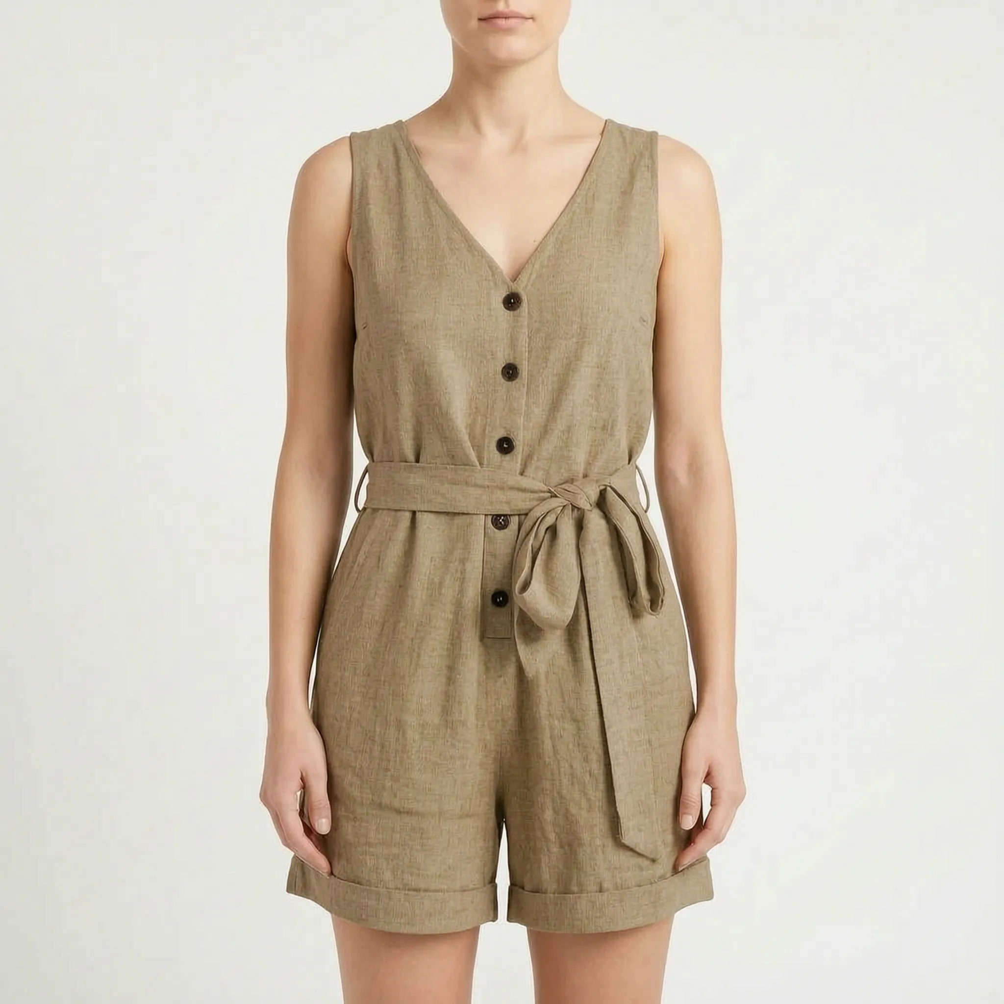 Korte Jumpsuit Met V-Hals | Navando 