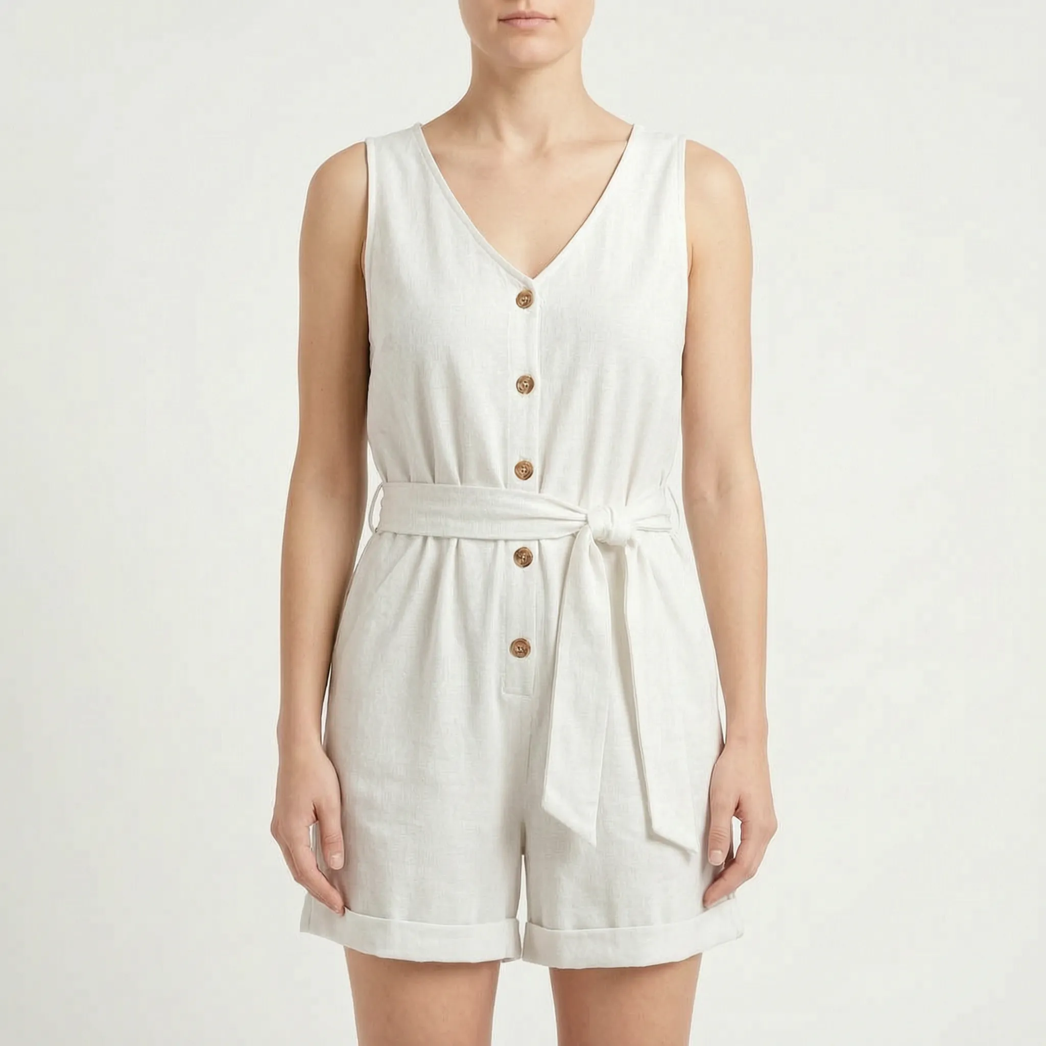 Korte Jumpsuit Met V-Hals | Navando 