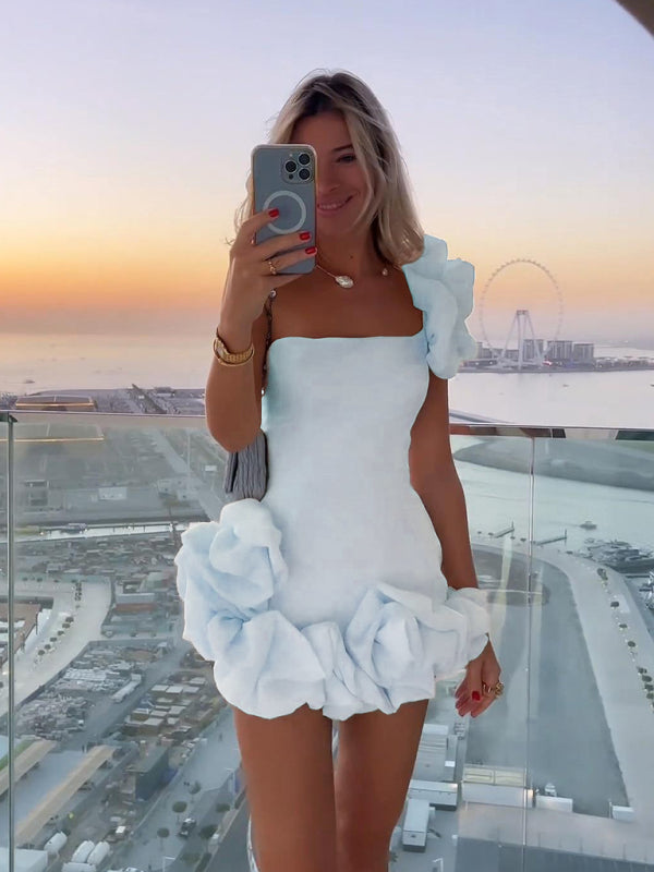 Korte Jurk Met Bloemendetails | Navando 