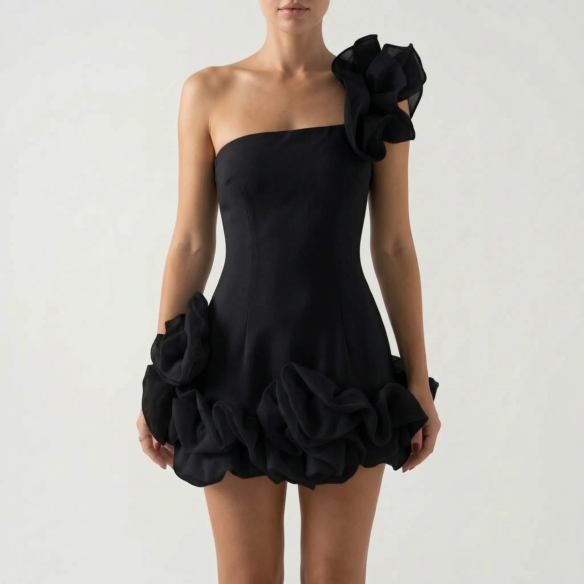 Korte Jurk Met Bloemendetails | Navando 
