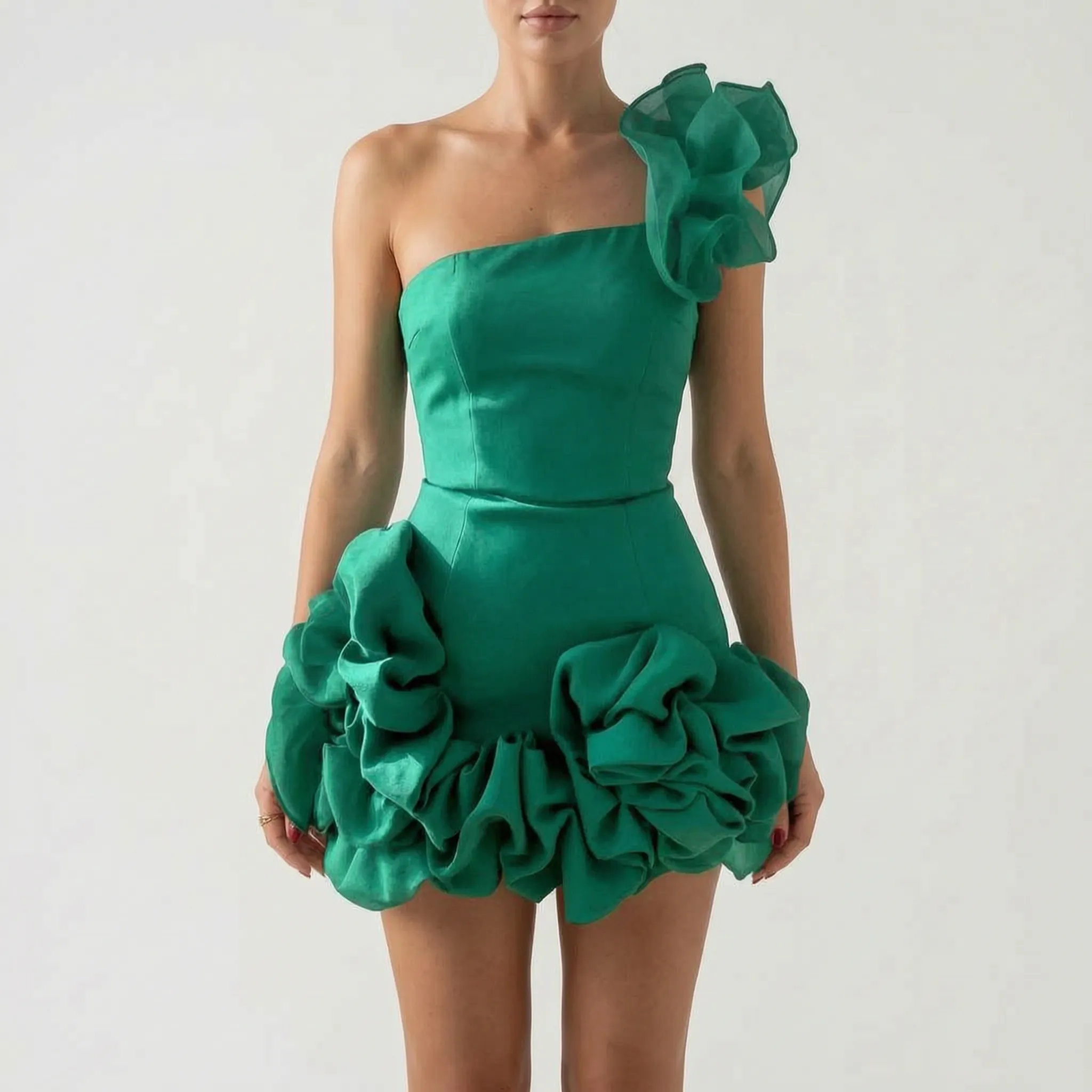 Korte Jurk Met Bloemendetails | Navando 
