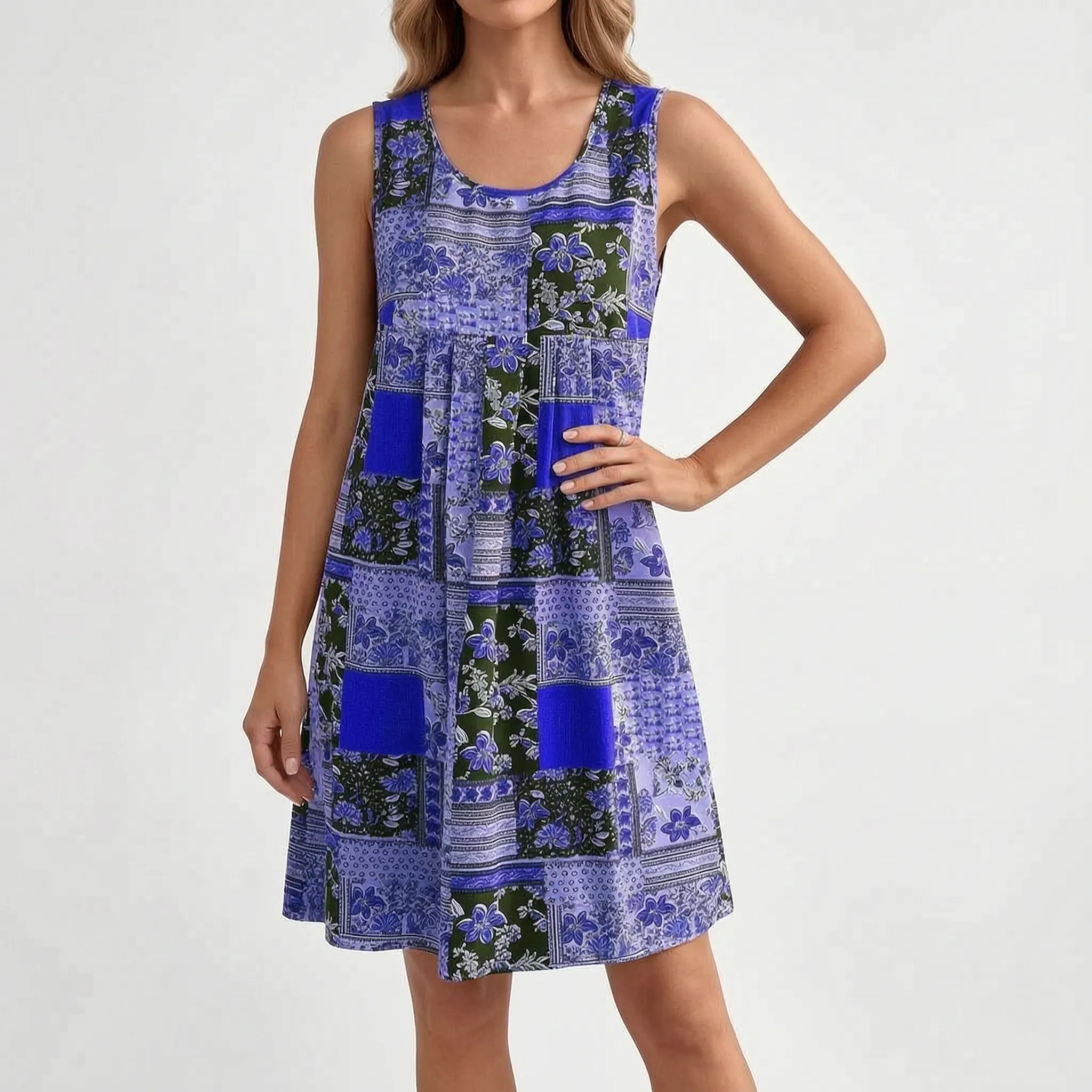 Korte Mouwloze Hippie Chic Boho Jurk | Navando 