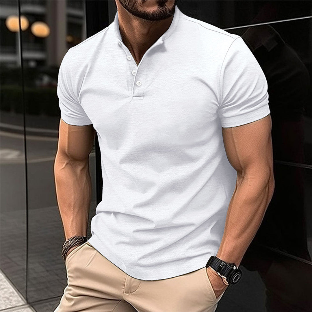 Kortemouwenshirt Met Opstaande Kraag | Navando